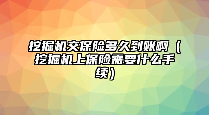 挖掘機(jī)交保險多久到賬?。ㄍ诰驒C(jī)上保險需要什么手續(xù)）