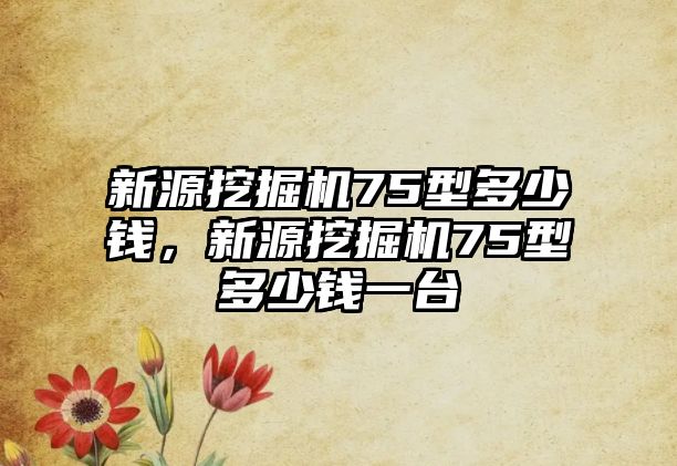 新源挖掘機75型多少錢，新源挖掘機75型多少錢一臺