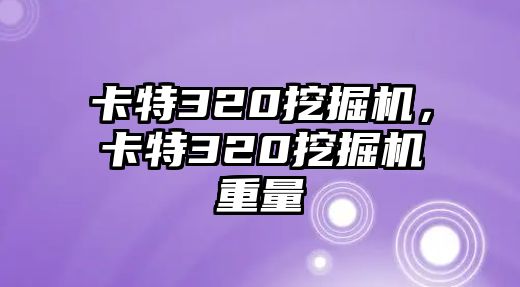 卡特320挖掘機，卡特320挖掘機重量