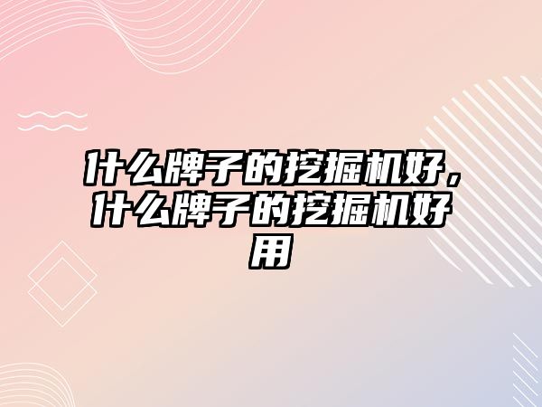 什么牌子的挖掘機好，什么牌子的挖掘機好用