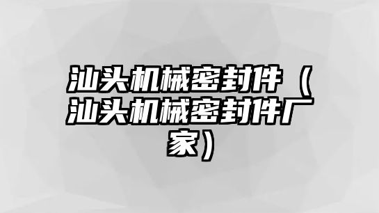 汕頭機(jī)械密封件（汕頭機(jī)械密封件廠家）