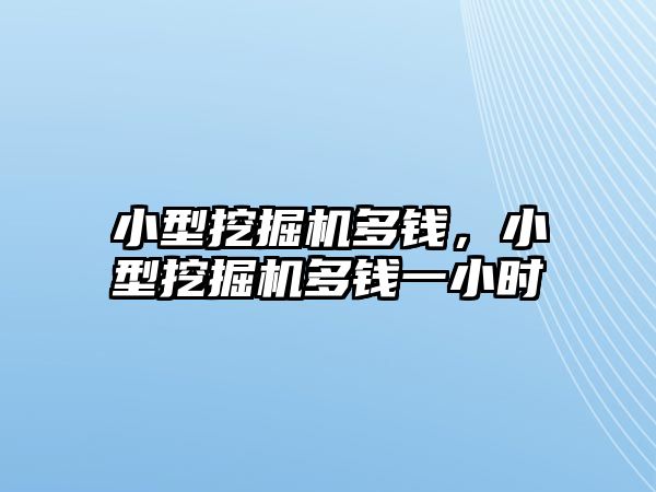 小型挖掘機多錢，小型挖掘機多錢一小時