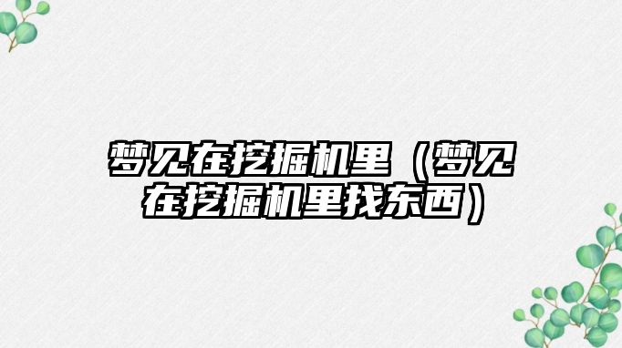 夢見在挖掘機里（夢見在挖掘機里找東西）