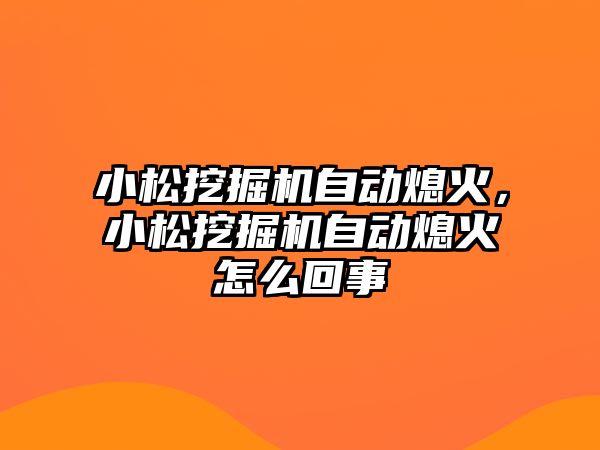 小松挖掘機自動熄火，小松挖掘機自動熄火怎么回事