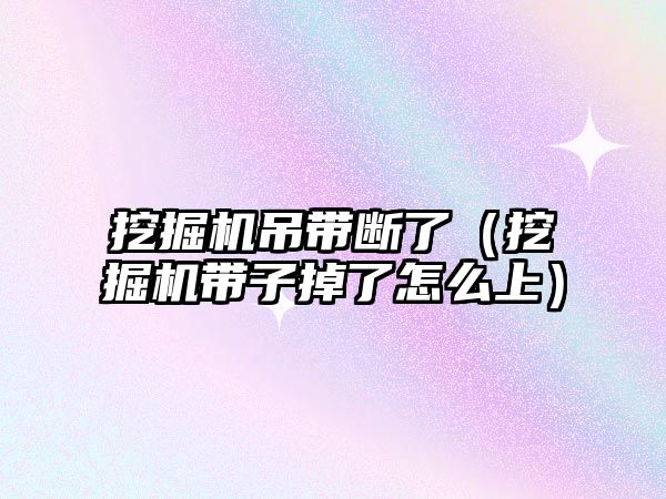 挖掘機吊帶斷了（挖掘機帶子掉了怎么上）