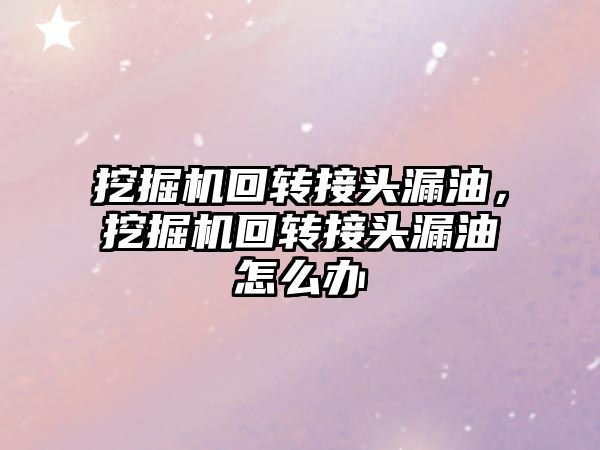 挖掘機回轉(zhuǎn)接頭漏油，挖掘機回轉(zhuǎn)接頭漏油怎么辦