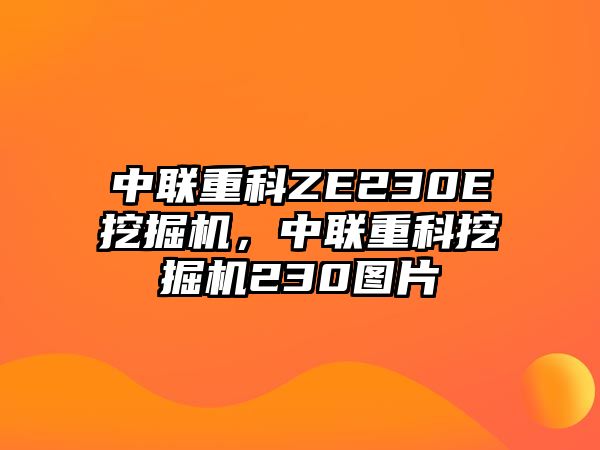 中聯(lián)重科ZE230E挖掘機，中聯(lián)重科挖掘機230圖片