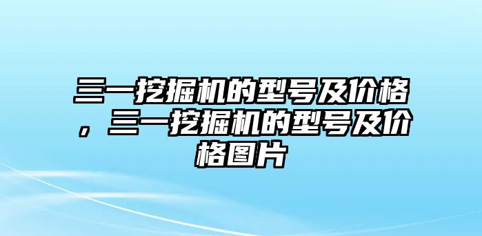 三一挖掘機的型號及價格，三一挖掘機的型號及價格圖片