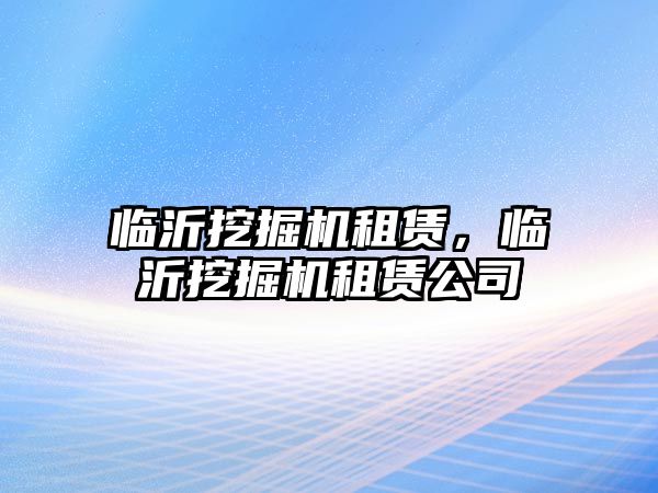 臨沂挖掘機租賃，臨沂挖掘機租賃公司