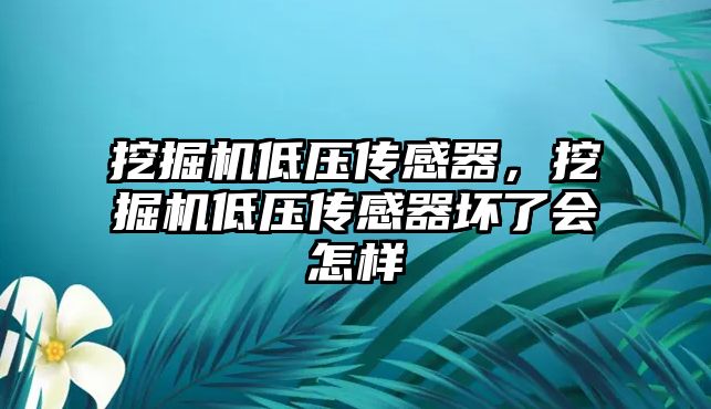 挖掘機(jī)低壓傳感器，挖掘機(jī)低壓傳感器壞了會怎樣