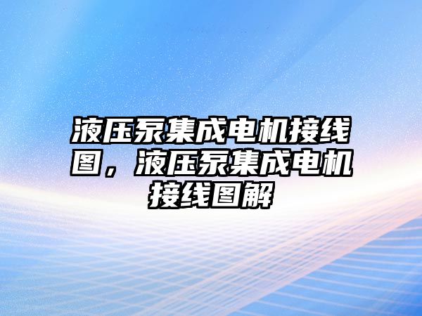 液壓泵集成電機接線圖，液壓泵集成電機接線圖解