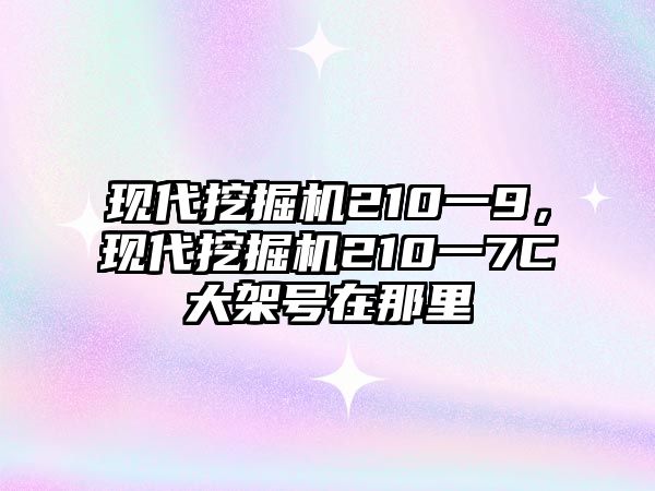 現(xiàn)代挖掘機(jī)210一9，現(xiàn)代挖掘機(jī)210一7C大架號(hào)在那里