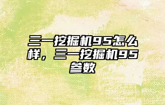 三一挖掘機(jī)95怎么樣，三一挖掘機(jī)95參數(shù)