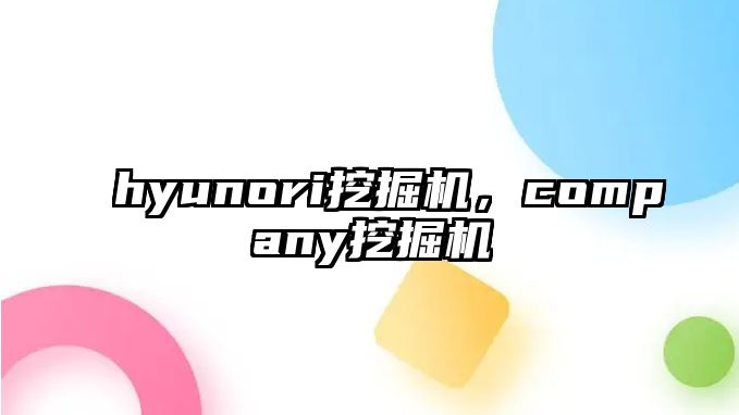 hyunori挖掘機，company挖掘機