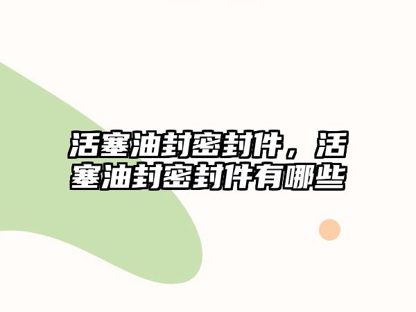 活塞油封密封件，活塞油封密封件有哪些