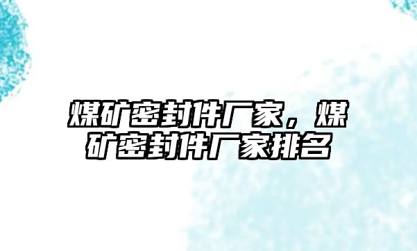 煤礦密封件廠家，煤礦密封件廠家排名