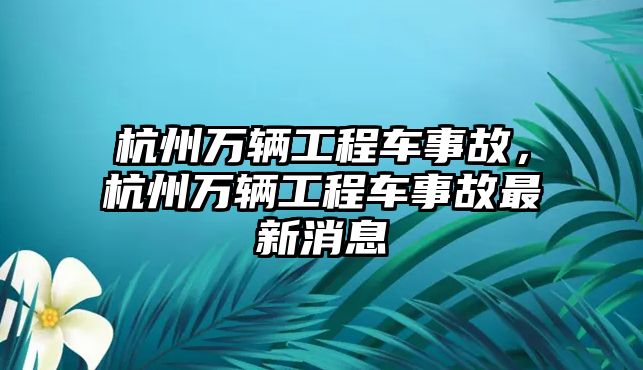 杭州萬輛工程車事故，杭州萬輛工程車事故最新消息